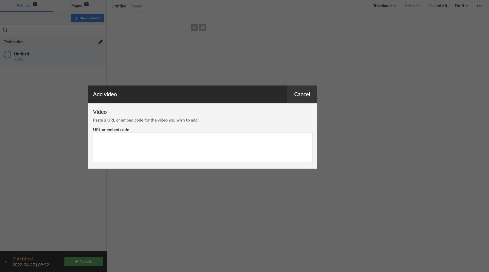 Enter a video URL, e.g. a YouTube-URL.
