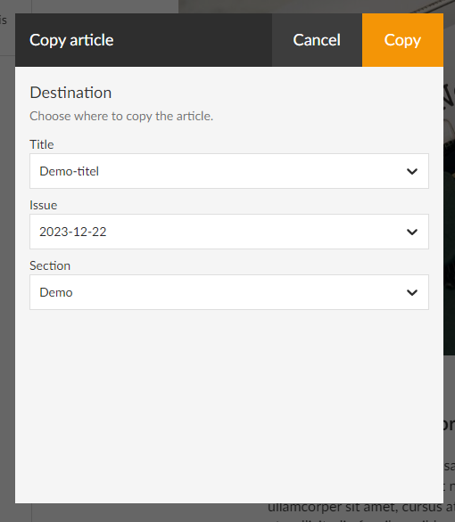 Copy an article 