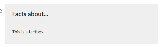 A factbox!