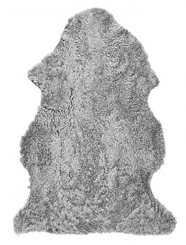 Curly Fårskinn Charcoal Silvergrå