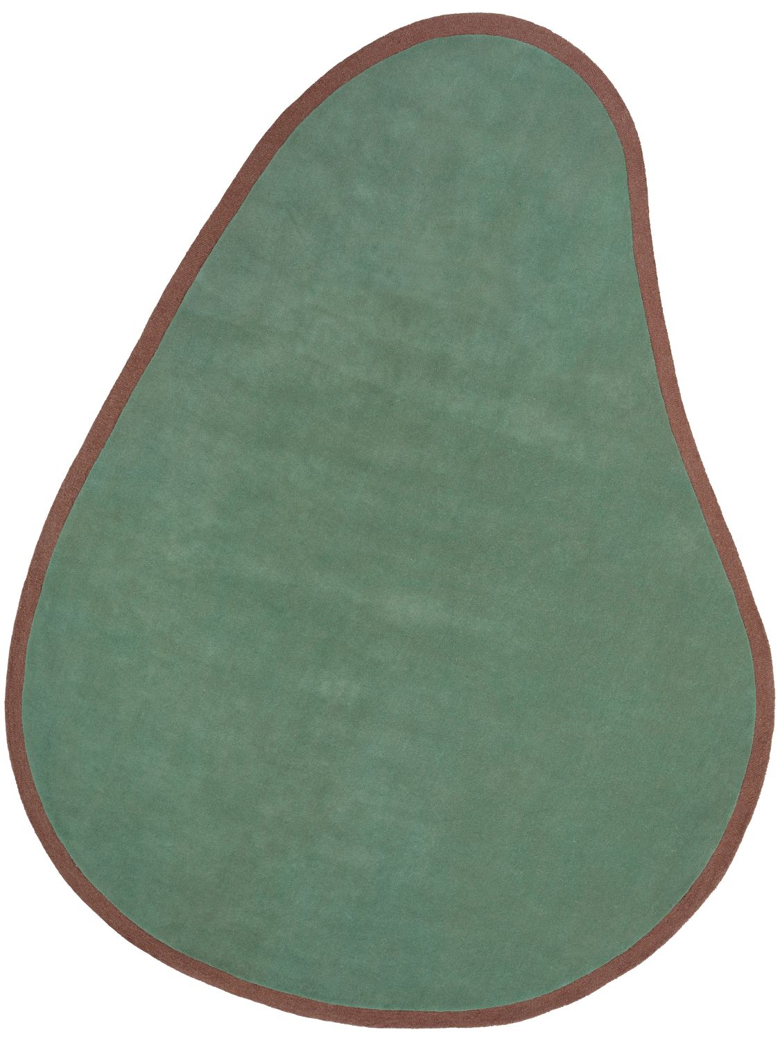 Helbild Eluna Virel Emerald-Green handtuftad grön päronformad ullmatta från Linie Design