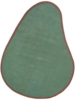 Helbild Eluna Virel Emerald-Green handtuftad grön päronformad ullmatta från Linie Design