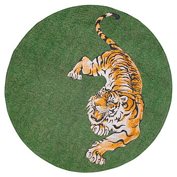 Barnmatta Tiger Green Rund 240cm