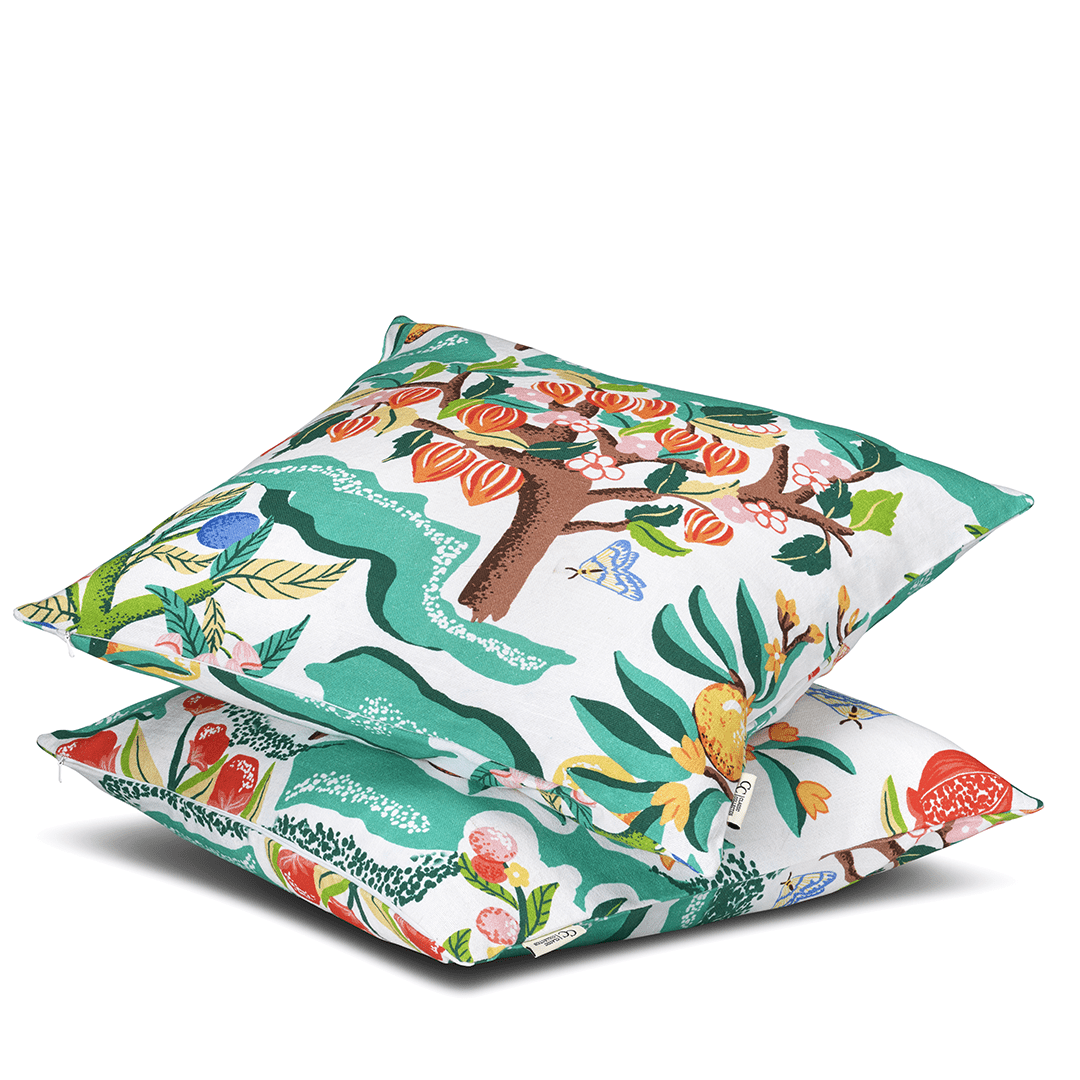 Kuddfodral Botanical Orange Vit 50x50cm - 4