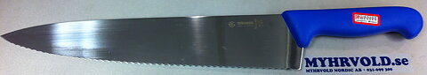 Kitchen knife wavy edge blue 31mm