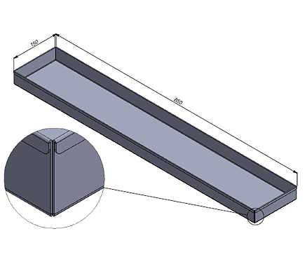 RF Tråg 850x150x40