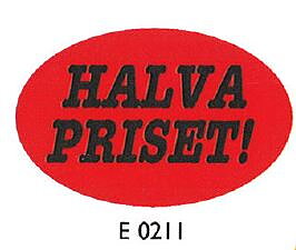 Etikett Halva priset 26 x 40 mm
