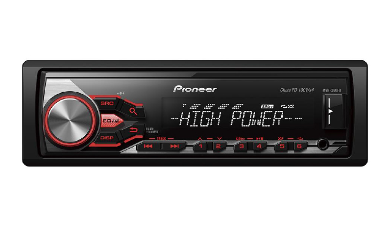 PIONEER MVH-280FD mit High Power Endstufe 4 x 100 Watt USB MP3 Autoradio AUX-In 
