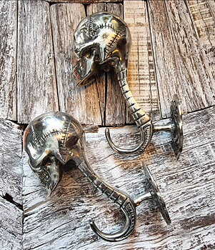 Väggkrok Silverfärgad - Skull 