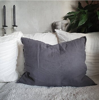 Kuddfodral Linne - Dark Grey