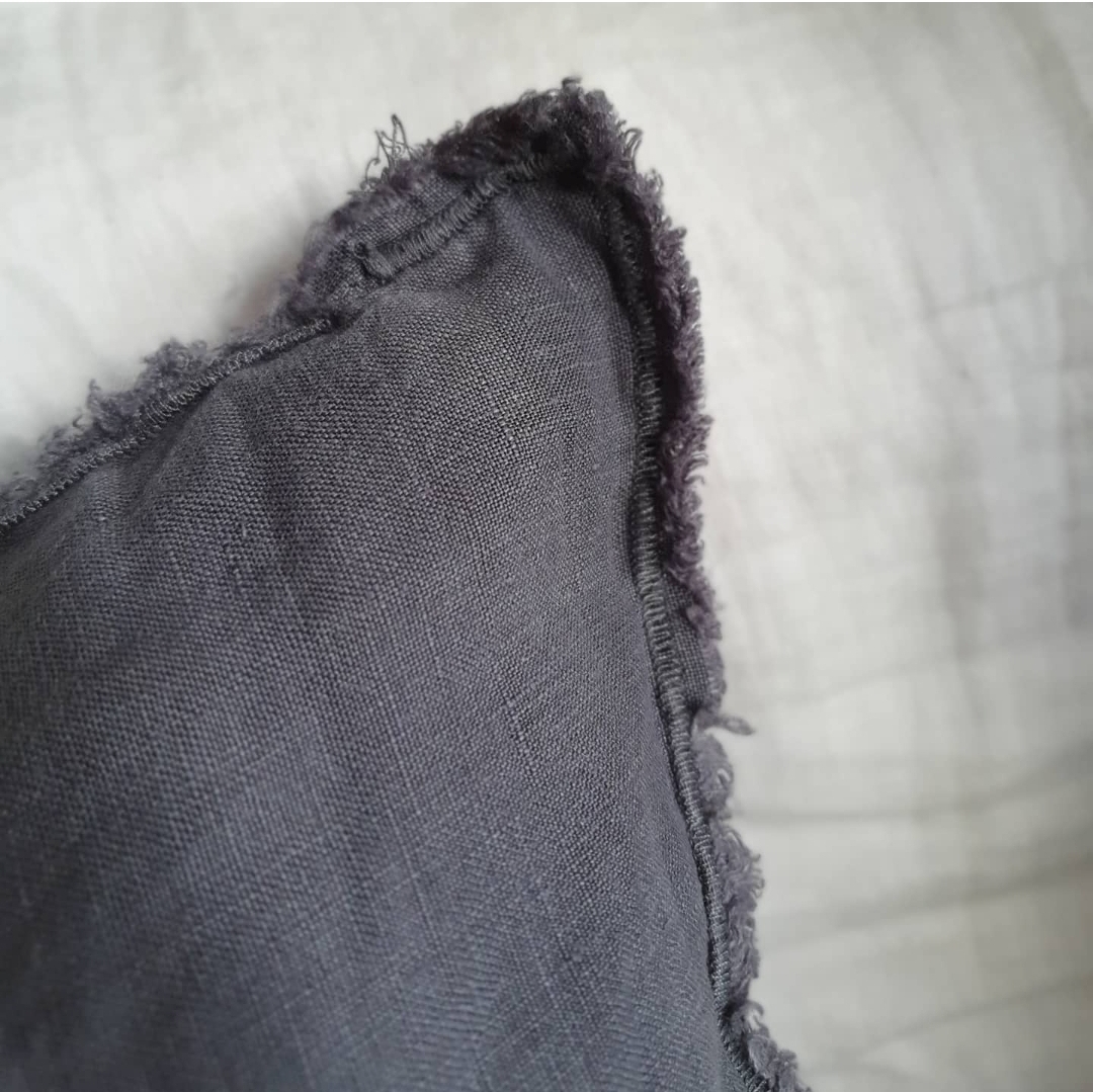 Kuddfodral Linne - Dark Grey - 3