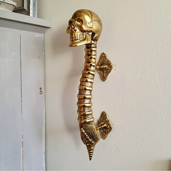 Väggdekoration/Handtag  Guldfärgad - Skull Brons
