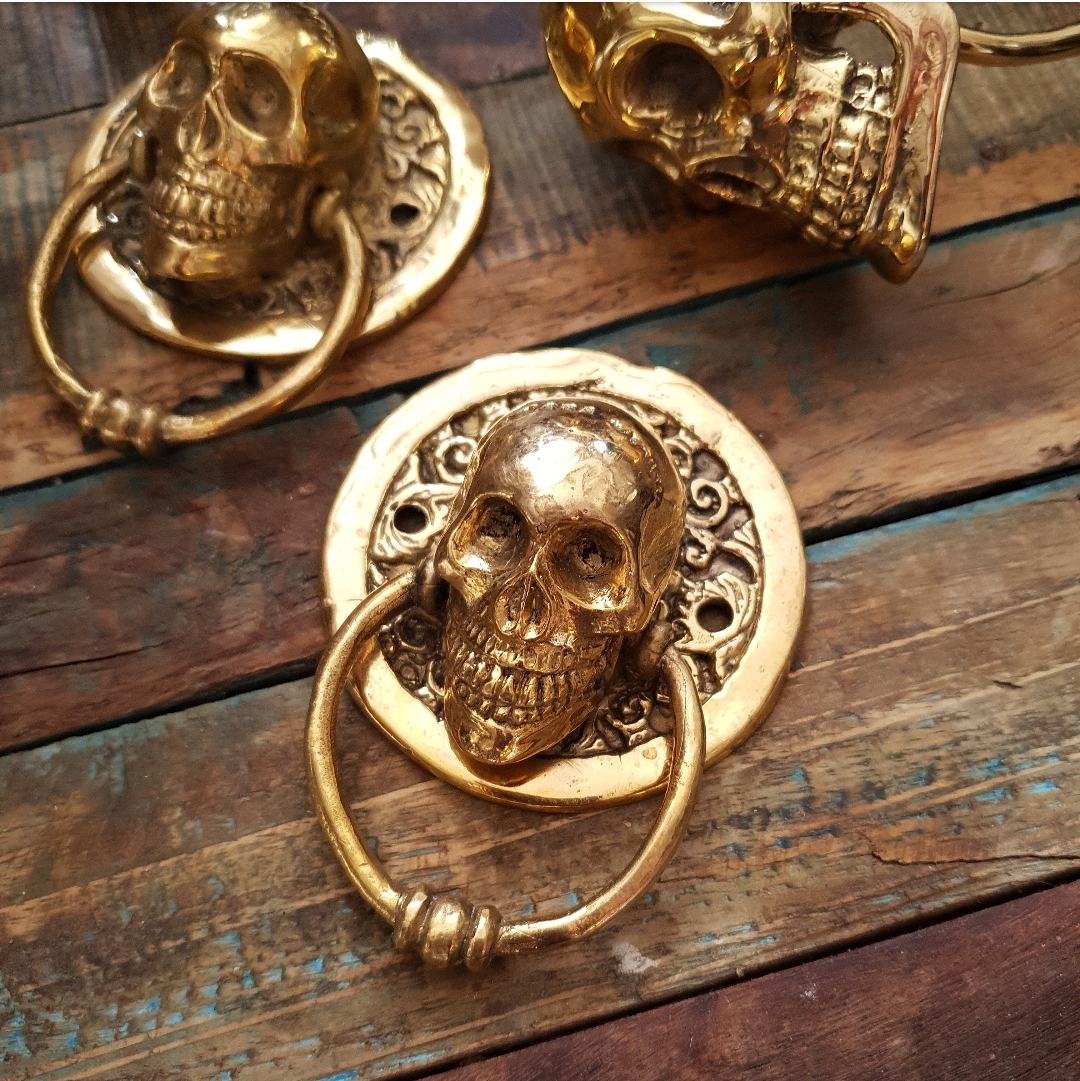 Dörrknackare Liten Guldfärgad - Skull  - 2