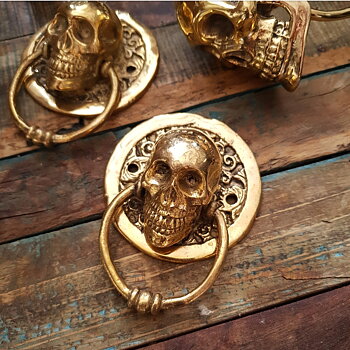 Dörrknackare Liten Guldfärgad - Skull 
