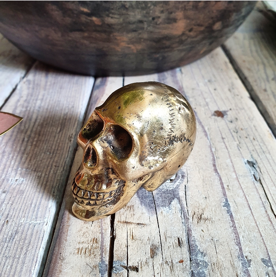 Skull Mini - Guldfärgad Brons