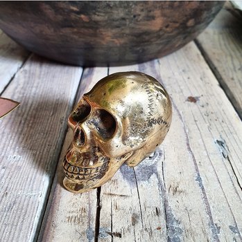 Skull Mini - Guldfärgad Brons