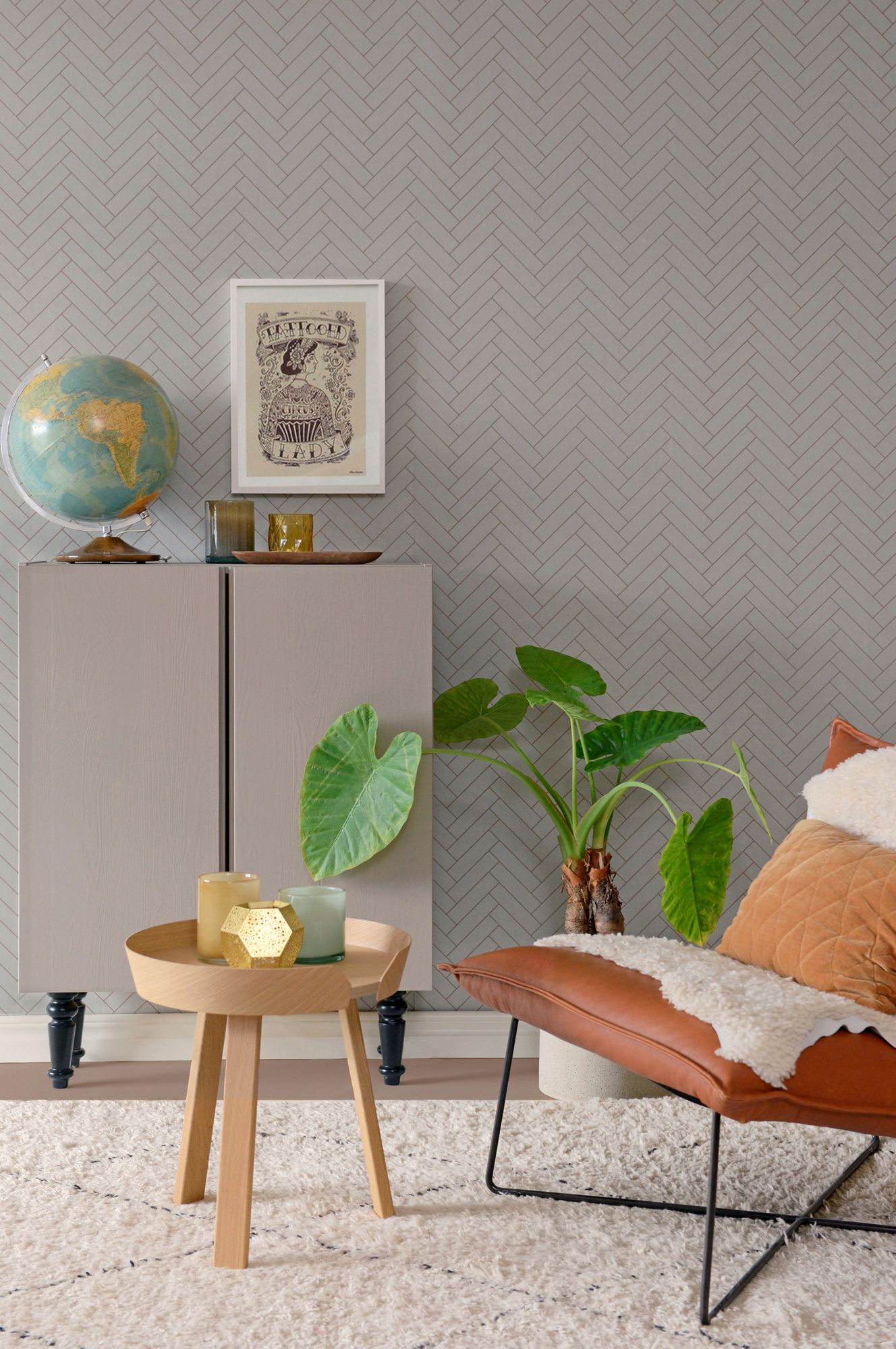 HERRINGBONE GREIGE BLUE - 2