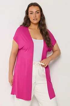 Cardigan med kort ärm, rosa 