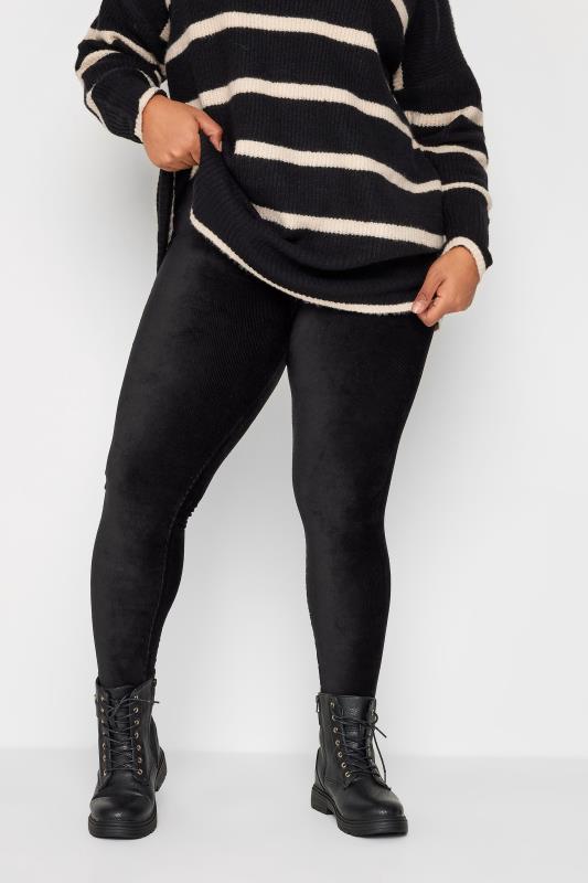 Leggings med hög resårmidja, svart 