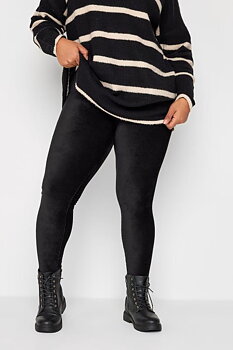 Leggings med hög resårmidja, svart 
