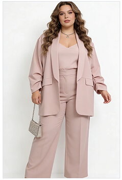 Kavaj med lång ärm, ljusrosa 