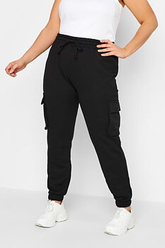 Byxa i joggingmodell och cargofickor, svart