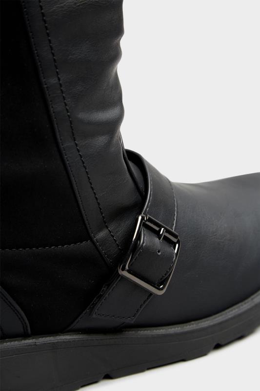 Boots med högt skaft och spännen, svart - 3