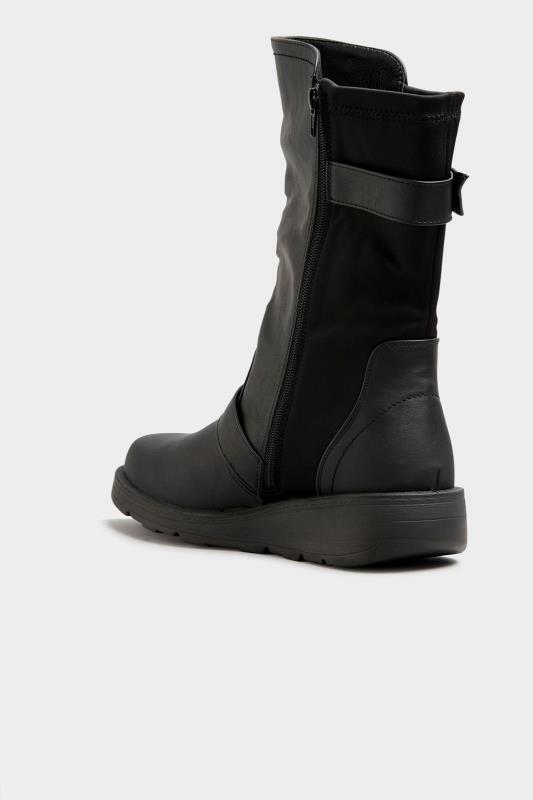 Boots med högt skaft och spännen, svart - 5