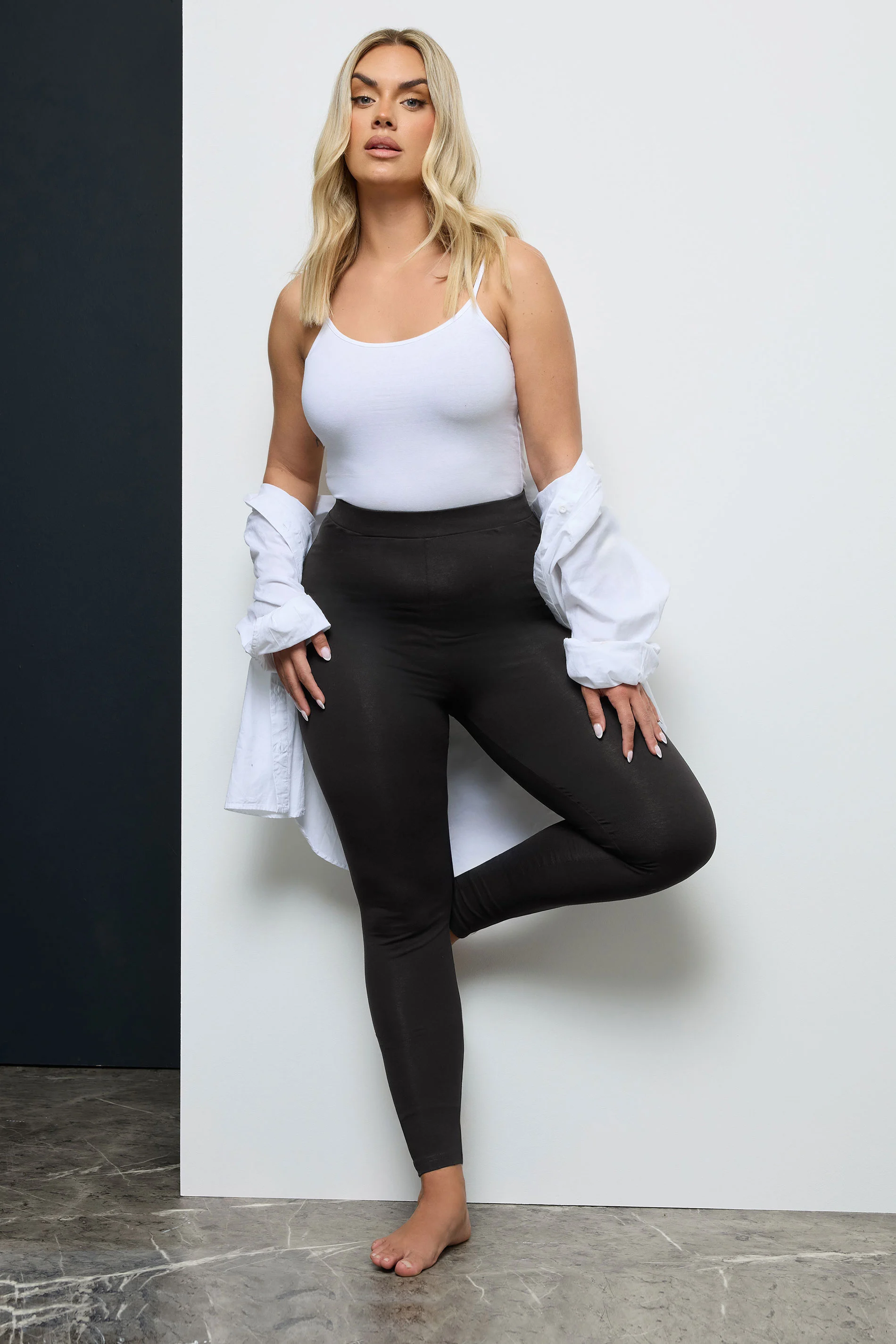 2-pack bomullsleggings, Yrsa, svart  - 7