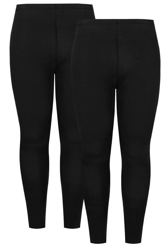 2-pack bomullsleggings, Yrsa, svart  - 5