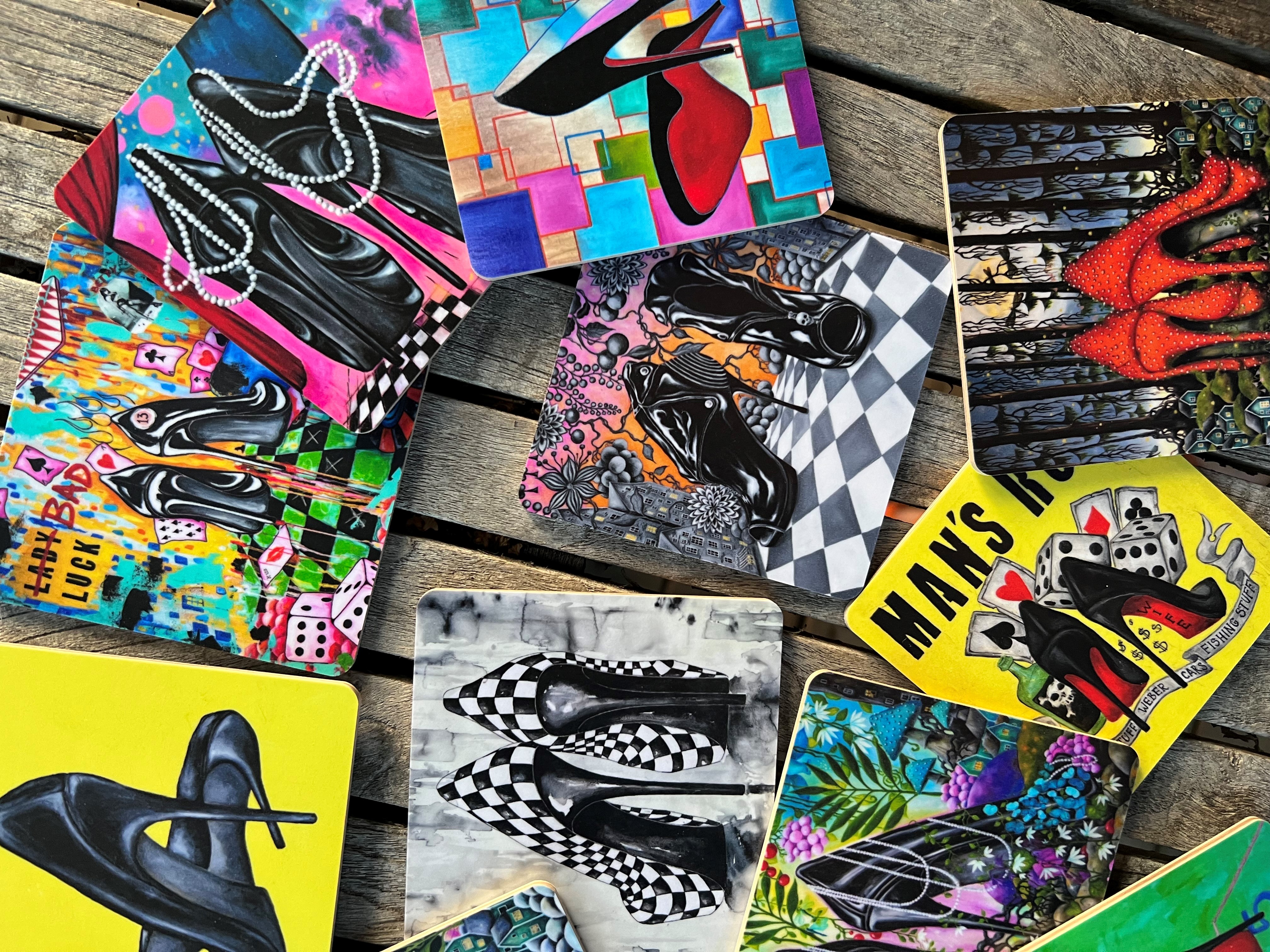 Glasunderlägg Superfina underlägg med olika motiv Uppskattade att ge bort!