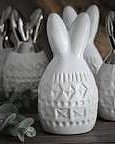 Rabbit Eggs Happy Bohemian White Silver Maja Cottage 2 pack