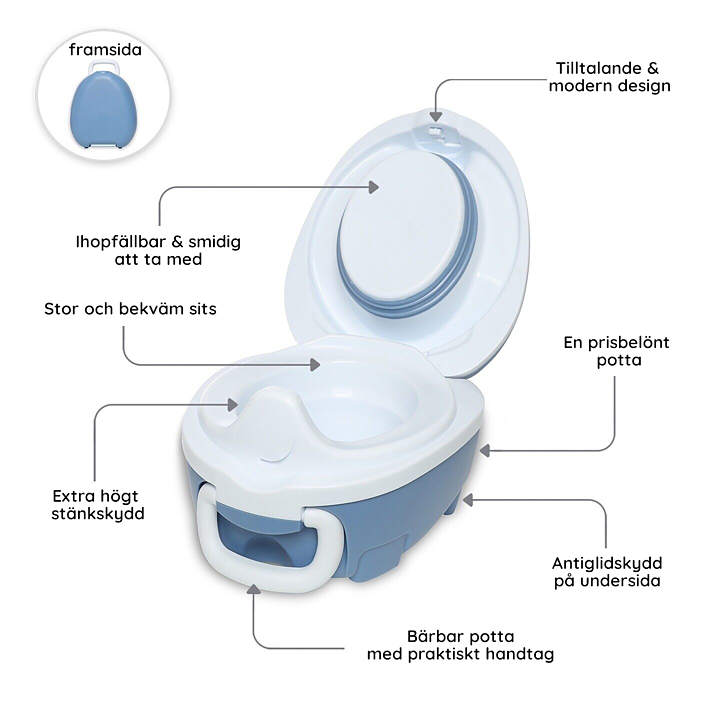 My Carry Potty Potta Pastellblå 6-pack