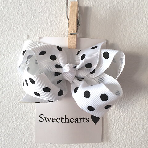 Sweethearts Hårrosett Classic Polkadot VIT 20-pack