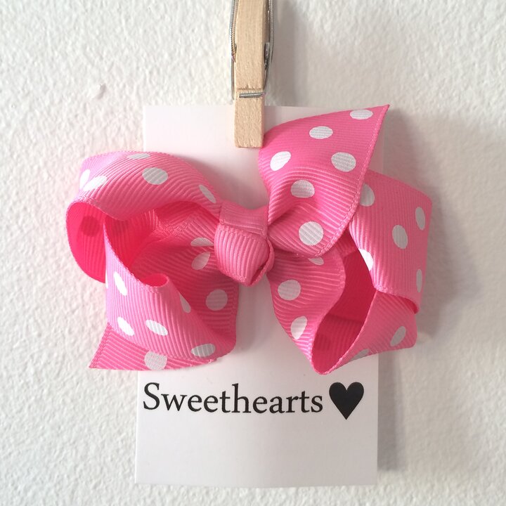Sweethearts Hårrosett Classic Polkadot ROSA 20-pack