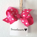 Sweethearts Hårrosett Classic Polkadot MÖRKROSA 20-pack