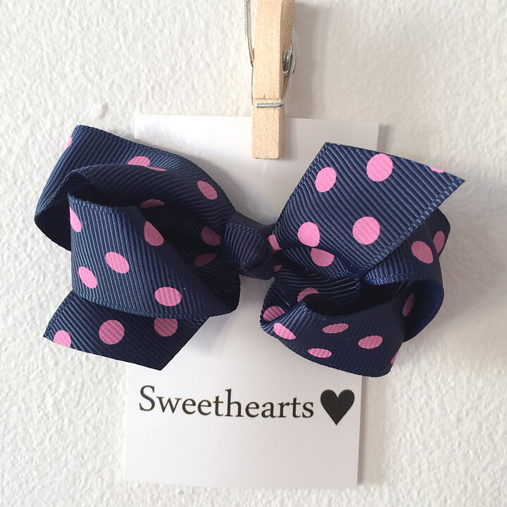 Sweethearts Hårrosett Classic Polkadot MÖRKBLÅ 20-pack