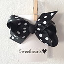 Sweethearts Hårrosett Classic Polkadot SVART 20-pack