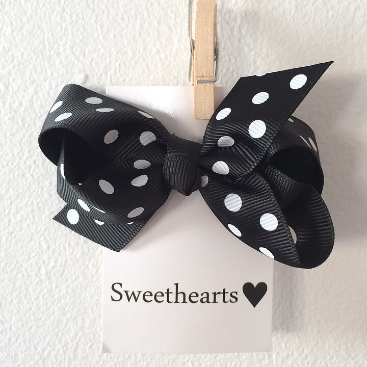 Sweethearts Hårrosett Classic Polkadot SVART 20-pack