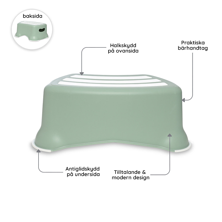Toalettsits & Badrumspall Pastellgrön 3-pack