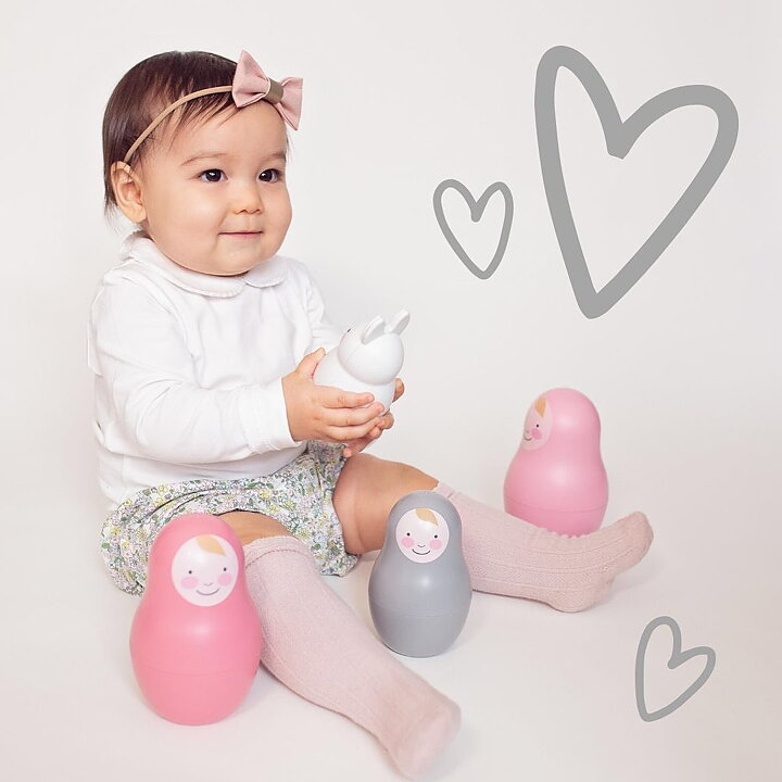 Rosa & Bo Babyleksak Pastel Pink 6-pack