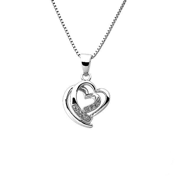 Sweethearts Silverhalsband HJÄRTA 2-pack