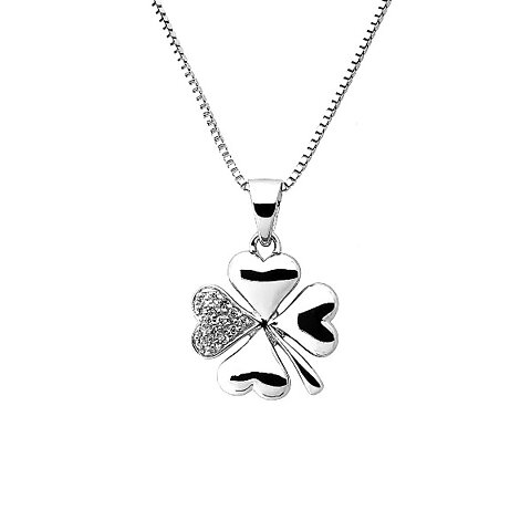 Sweethearts Silverhalsband FYRKLÖVER 2-pack