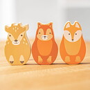 Rosa & Bo Träleksak Djurfigurer Räv 6-pack