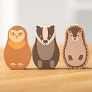 Rosa & Bo Träleksak Djurfigurer Uggla 6-pack