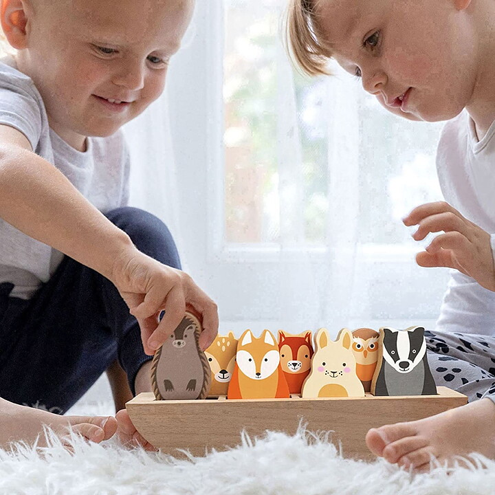 Rosa & Bo Träleksak Leksaksbåt med djur 3-pack