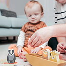 Rosa & Bo Träleksak Leksaksbåt med djur 3-pack