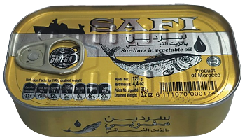 Sardiner i Vegetabilsk Olja 125g
