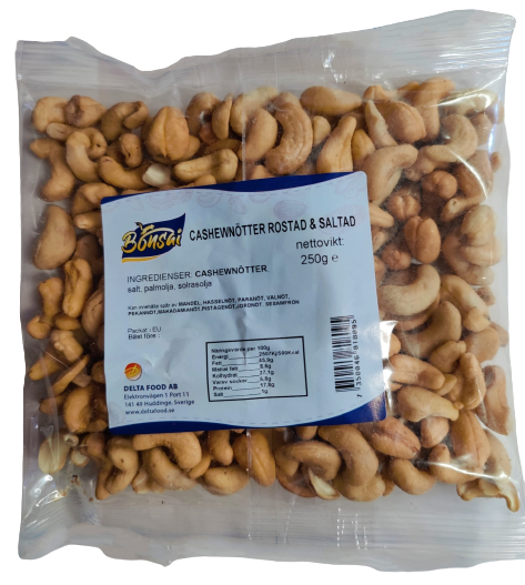 Cashewnötter Rostad & Saltad 250g - Bonsai