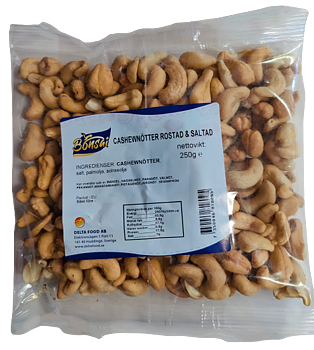 Cashewnötter Rostad & Saltad 250g - Bonsai